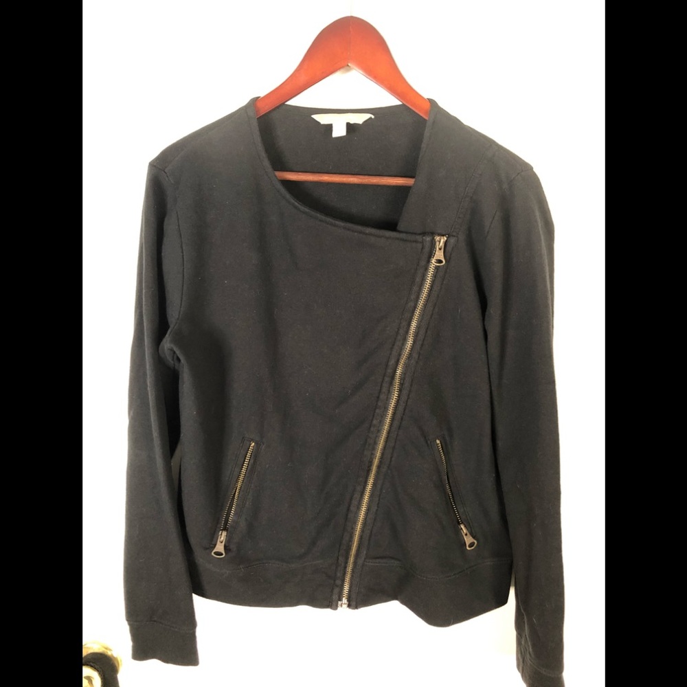 Black Moto asymmetrical zip - Banana Republic